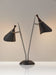 Adesso Brushed Steel/Black Painted-Wood Accent Draper Desk Lamp-Black Painted Metal Cone Shade-60 Inch Clear Cord-3-Way Rotary Switch On Base (3235-01)