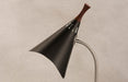 Adesso Brushed Steel/Black Painted-Wood Accent Draper Gooseneck Desk Lamp-Black Painted Metal Cone Shade-60 Inch Black Cord-On/Off Toggle Switch (3234-01)