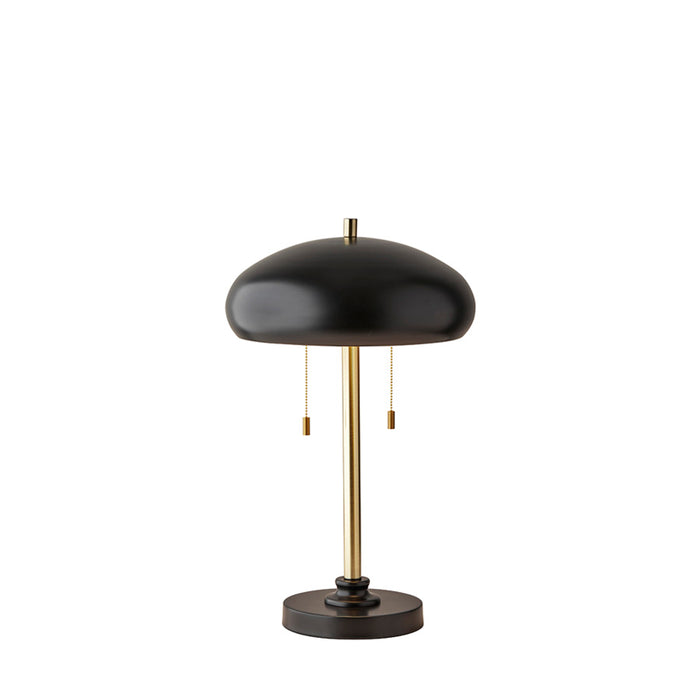 Adesso Cap Table Lamp Black And Antique Brass (1562-21)