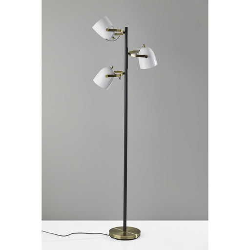 Adesso Casey Tree Lamp Black White And Antique Brass Painted White Metal (3496-21)