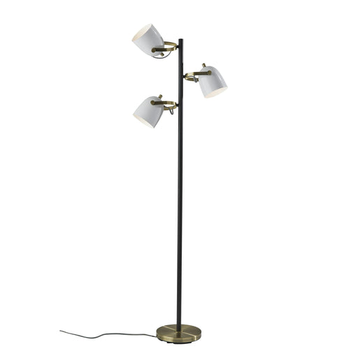 Adesso Casey Tree Lamp Black White And Antique Brass Painted White Metal (3496-21)