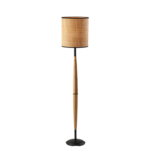 Adesso Cayman Floor Lamp Black And Natural Wood (3783-12)