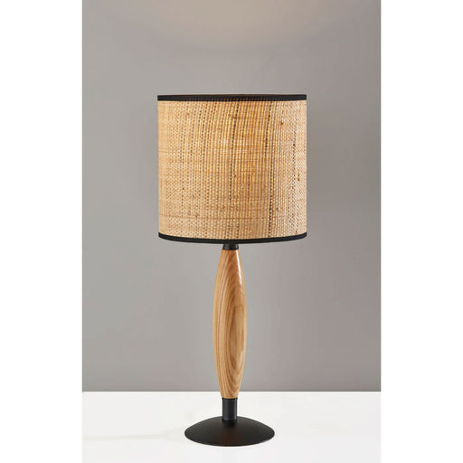 Adesso Cayman Table Lamp Black And Natural Wood (3782-12)