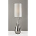 Adesso Christina Table Lamp Brushed Steel Textured White Fabric (1536-22)