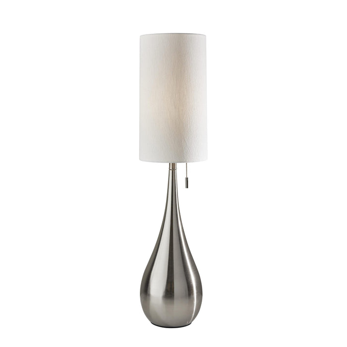 Adesso Christina Table Lamp Brushed Steel Textured White Fabric (1536-22)