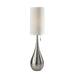 Adesso Christina Table Lamp Brushed Steel Textured White Fabric (1536-22)