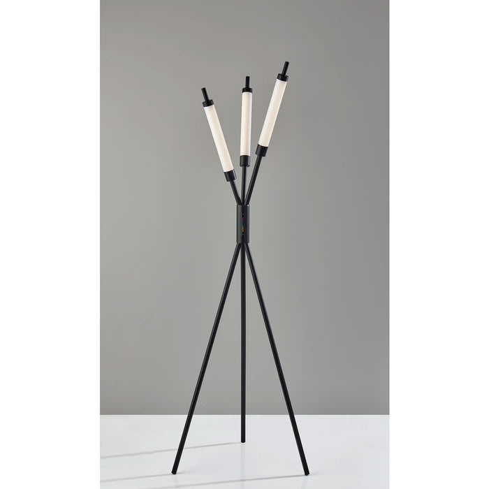 Adesso Collin LED Color Changing 3-Light Floor Lamp Black (4299-01)
