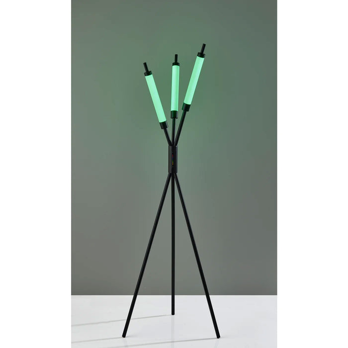 Adesso Collin LED Color Changing 3-Light Floor Lamp Black (4299-01)