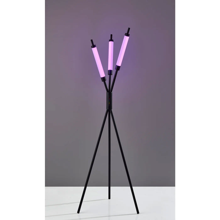 Adesso Collin LED Color Changing 3-Light Floor Lamp Black (4299-01)