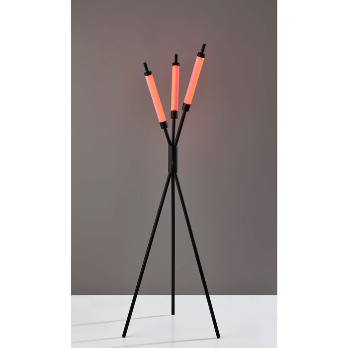 Adesso Collin LED Color Changing 3-Light Floor Lamp Black (4299-01)