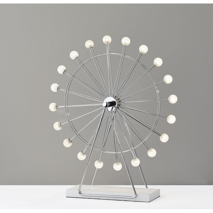 Adesso Coney Large LED Ferris Wheel Lamp Chrome Frosted Acrylic (2120-22)