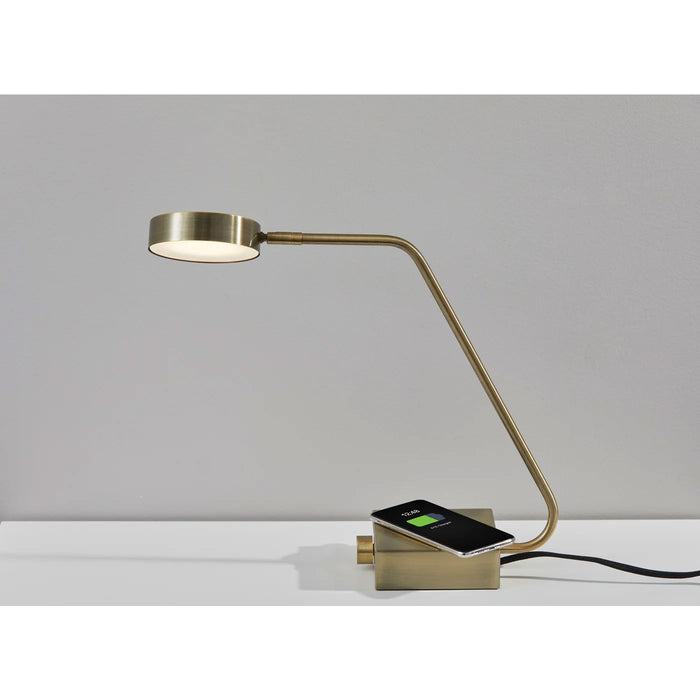 Adesso Conrad AdessoCharge LED Desk Lamp Antique Brass (3618-21)