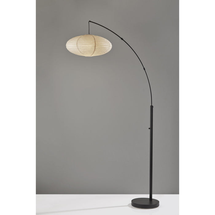 Adesso Corinne Arc Lamp Black Off-White Paper (5024-01)