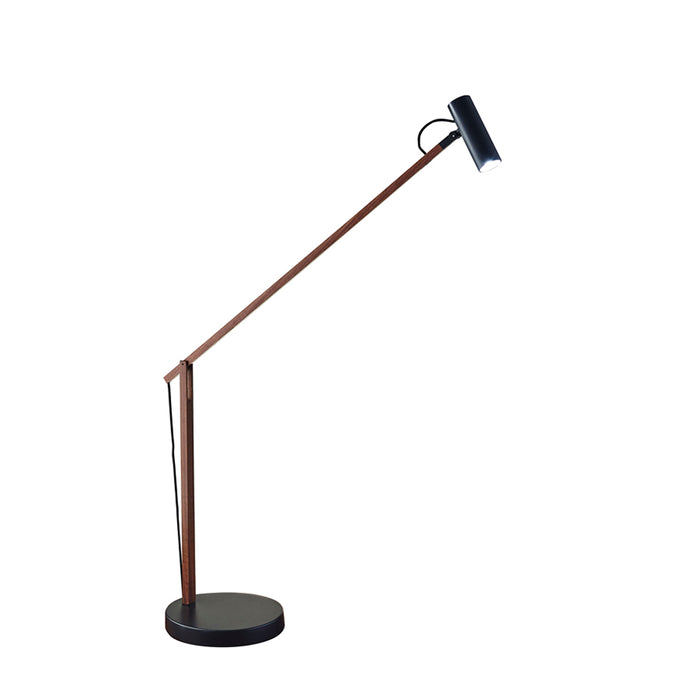 Adesso Crane LED Desk Lamp Walnut Wood/Black Brushed 80 CRI 3000K 480Lm (AD9100-15)