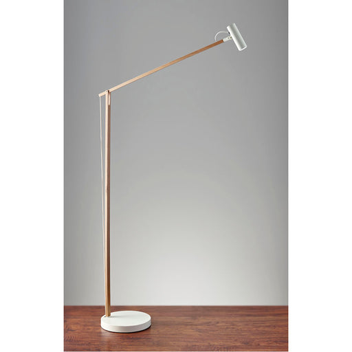 Adesso Crane LED Floor Lamp Natural Wood/White 80 CRI 3000K 480Lm (AD9101-12)