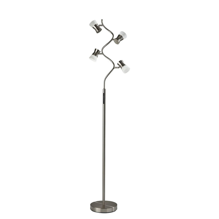 Adesso Cyrus LED Floor Lamp With Smart Switch Brushed Steel (4252-22)