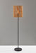 Adesso Dark Bronze Cabana Floor Lamp-Natural Rattan Cylinder Shade And 60 Inch Black Cord And Black Pull Chain (4198-12)