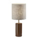 Adesso Dean Table Lamp Walnut Poplar Wood With Antique Brass Accent Natural Textured Fabric (1507-15)