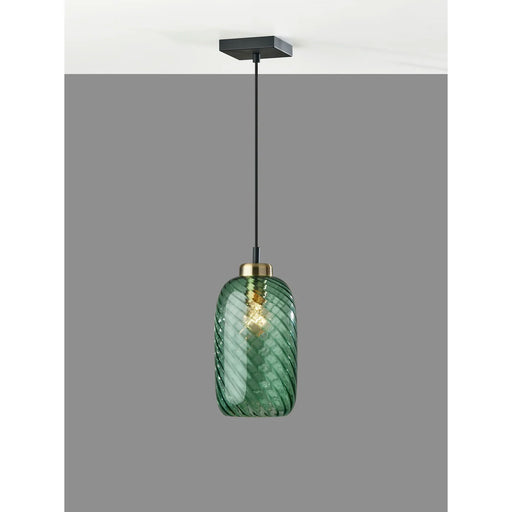 Adesso Derrick Pendant Black With Brass Accents (3865-01)