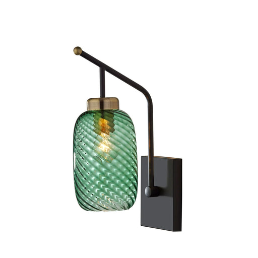 Adesso Derrick Wall Lamp Black With Brass Accents (3864-01)