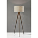 Adesso Director Floor Lamp Metal With Rosewood Veneer Off-White Textured Linen (6424-15)