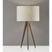 Adesso Director Table Lamp Metal With Rosewood Veneer Off-White Textured Linen (6423-15)