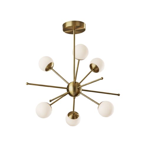 Adesso Doppler LED Pendant Antique Brass With Frosted Glass Shades (4273-21)
