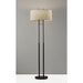 Adesso Duet Floor Lamp Antique Bronze Taupe Textured Fabric (4016-26)