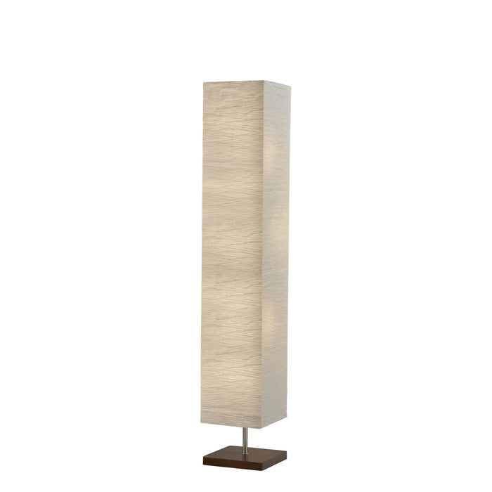Adesso Dune Floorchiere Brushed Steel With Walnut Rubberwood White Crinkle Paper (8022-15)