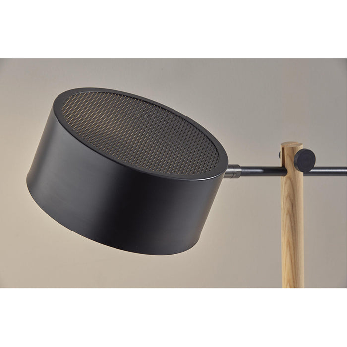 Adesso Dylan Desk Lamp Natural Wood With Black Metal (6073-01)