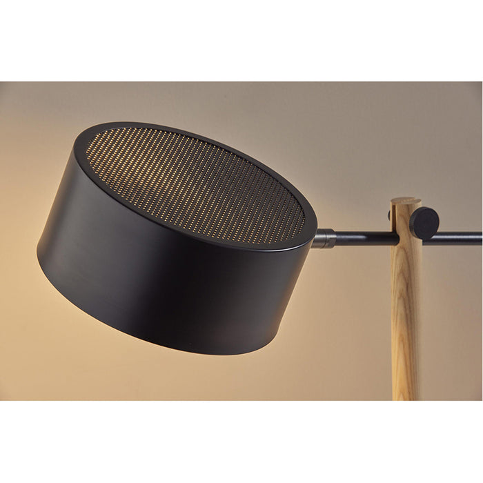 Adesso Dylan Desk Lamp Natural Wood With Black Metal (6073-01)