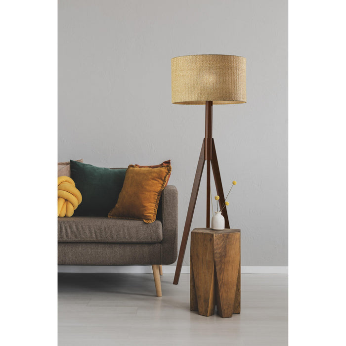 Adesso Eden Floor Lamp Walnut Rubberwood Natural Woven Paper (3208-15)