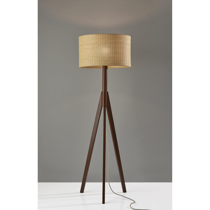 Adesso Eden Floor Lamp Walnut Rubberwood Natural Woven Paper (3208-15)