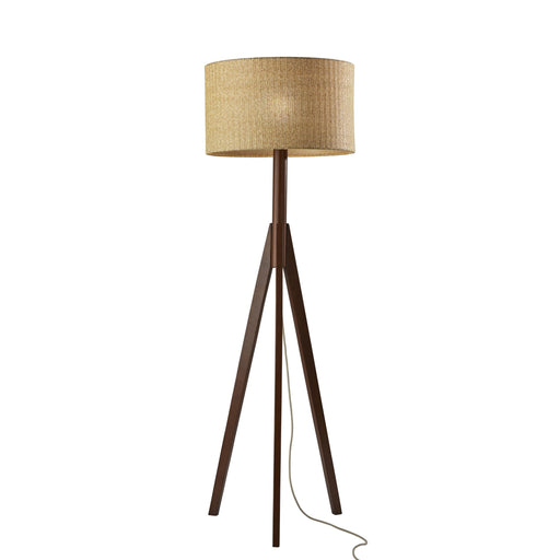 Adesso Eden Floor Lamp Walnut Rubberwood Natural Woven Paper (3208-15)