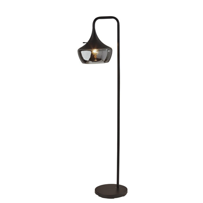 Adesso Eliza Floor Lamp Black Smoked Glass (2143-01)