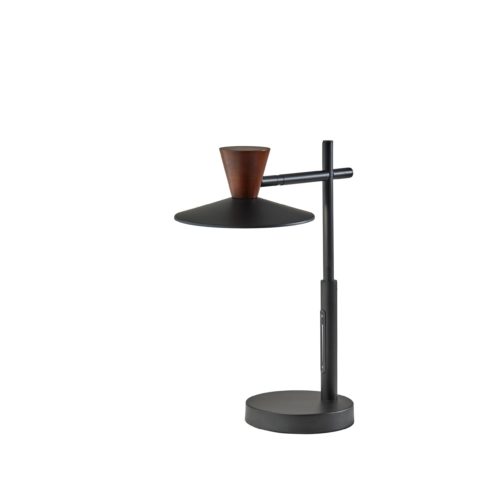 Adesso Elmore LED Desk Lamp With Smart Switch Black With Walnut Wood (5180-01)