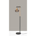 Adesso Elsie Floor Lamp Black And Natural Wood (6515-12)