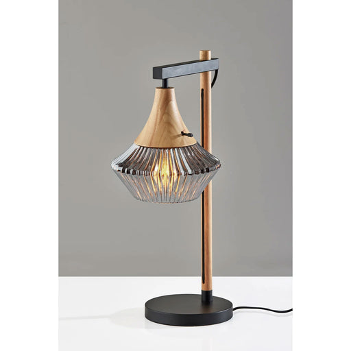 Adesso Elsie Table Lamp Black And Natural Wood (6514-12)