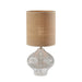 Adesso Emma Large Table Lamp Clear Glass And Steel Neck With Natural Woven Rattan/Beige Trim Tall Drum Shade (1624-12)