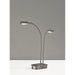 Adesso Eternity LED 2 Arm Desk Lamp With Smart Switch Brushed Steel (5026-22)