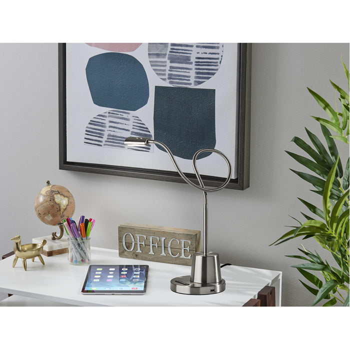 Adesso Eternity LED Desk Lamp With Smart Switch Brushed Steel (5027-22)