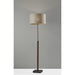 Adesso Ethan Floor Lamp Black With Walnut Rubberwood Natural Textured Fabric (5048-15)