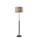 Adesso Ethan Floor Lamp Black With Walnut Rubberwood Natural Textured Fabric (5048-15)