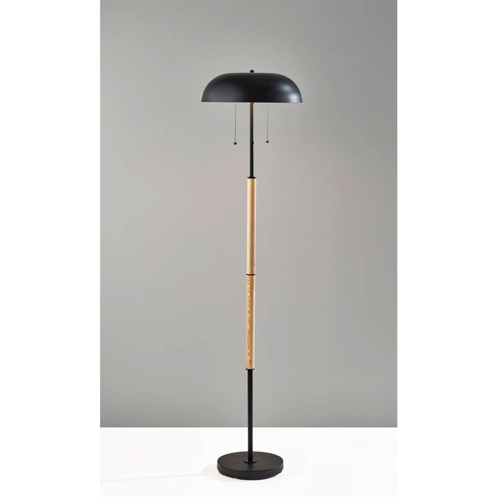 Adesso Everett Floor Lamp Natural Wood And Black (3793-12)