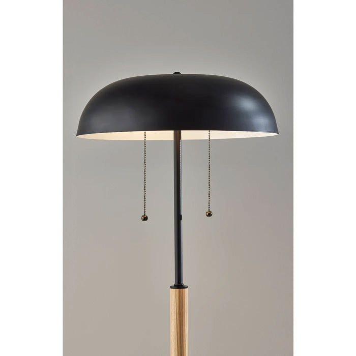 Adesso Everett Floor Lamp Natural Wood And Black (3793-12)
