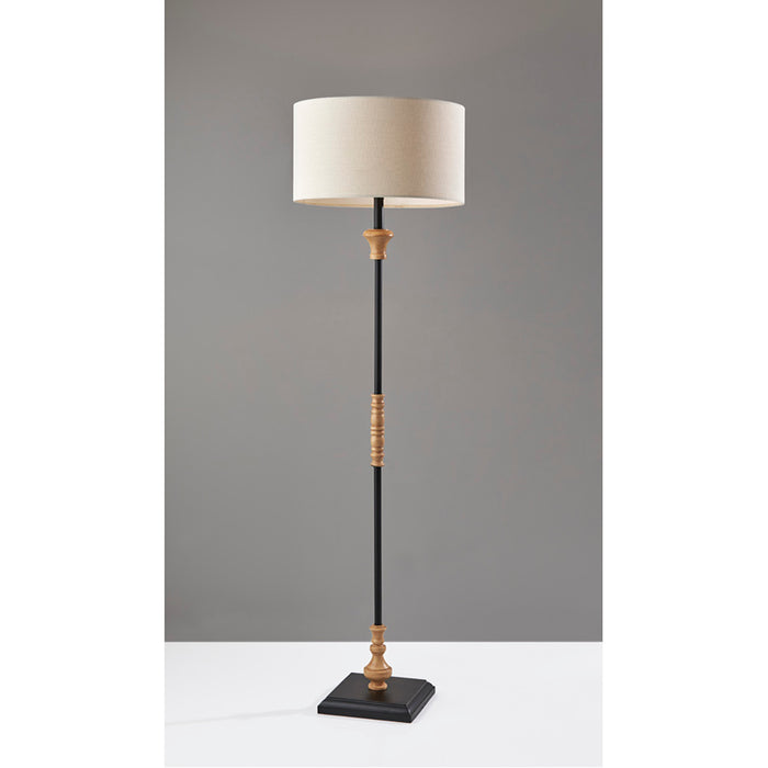 Adesso Fremont Floor Lamp Black And Natural (3504-12)