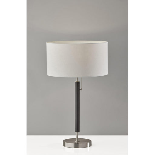 Adesso Hamilton Table Lamp Black Wood With Brushed Steel (3376-01)