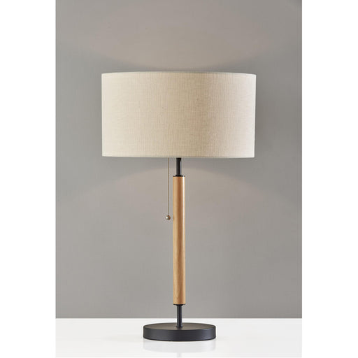 Adesso Hamilton Table Lamp Natural Wood With Black Metal (3376-12)