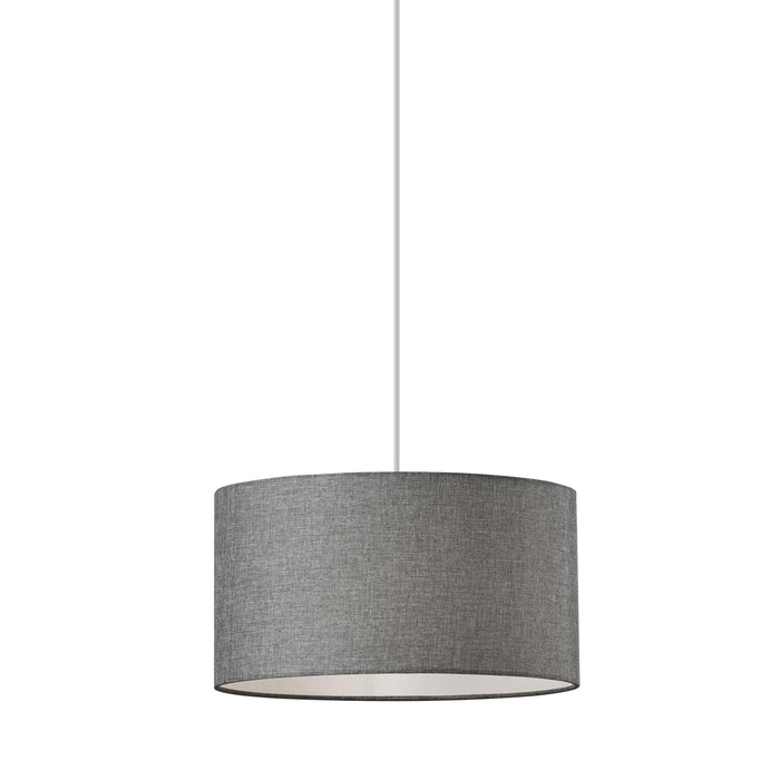 Adesso Harvest Drum Pendant Grey Textured Fabric Grey Textured Fabric (4001-03)