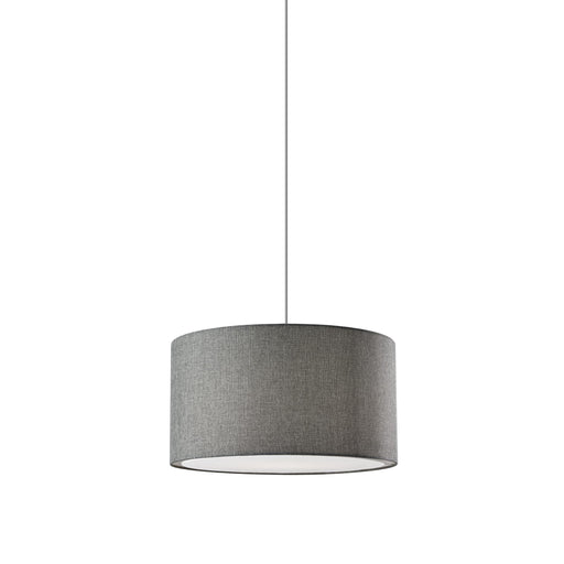 Adesso Harvest Large Drum Pendant Grey Textured Fabric Grey Textured Fabric (4003-03)